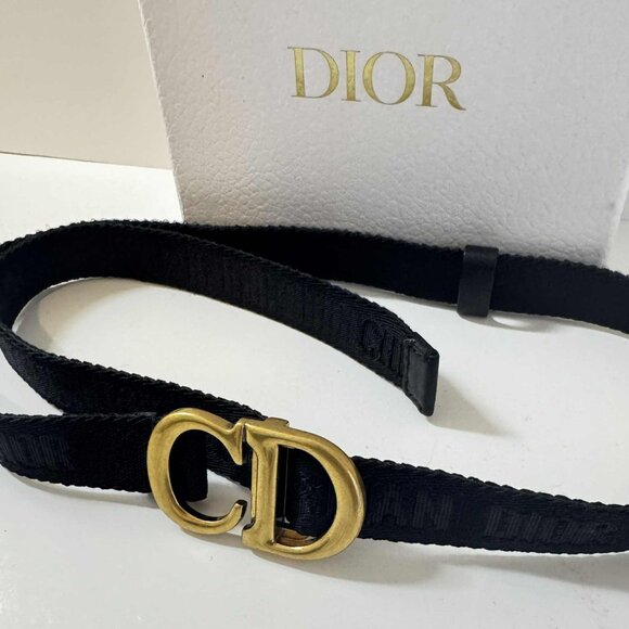 Christian Dior Saddle Fine Canvas Belt (Pre-Owned) With box